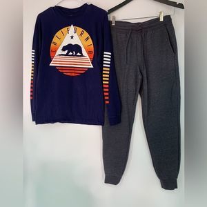 Men’s lot set bundle of 2 urban pipeline shirt tech gear fleece pants Sz S 5709